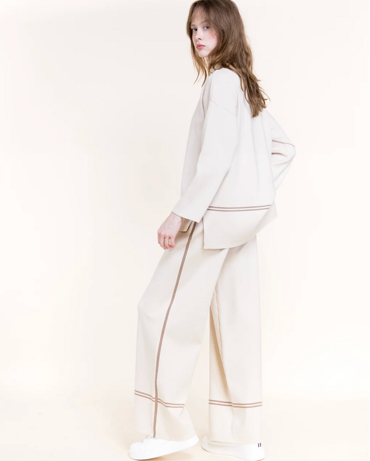 Tonal Stripe Wide Leg Pant for women
