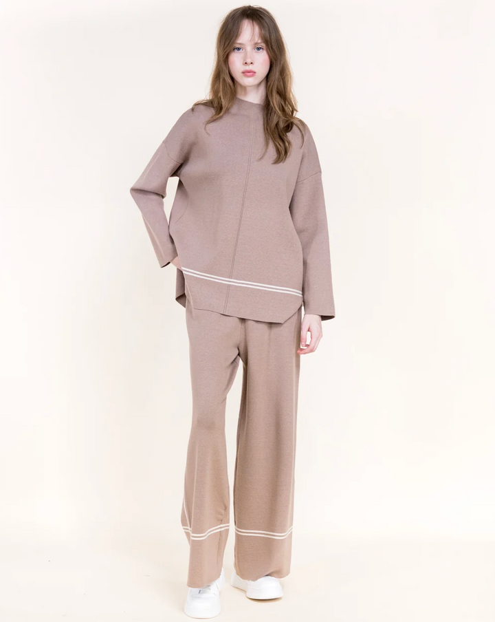 Tonal stripe wide leg pant from Original at Just Girls Boutique - view 8