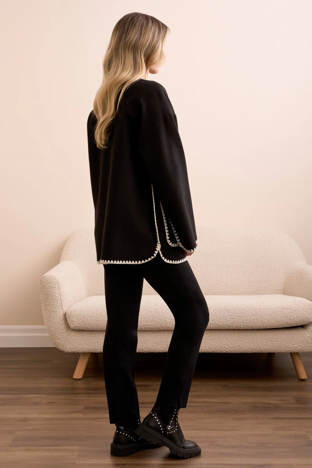 Stitched in Style Jacket with Scarf, Final Sale