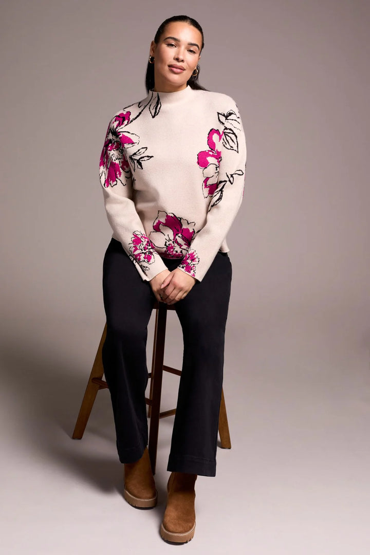 Pink Flambe Floral Sweater, Final Sale