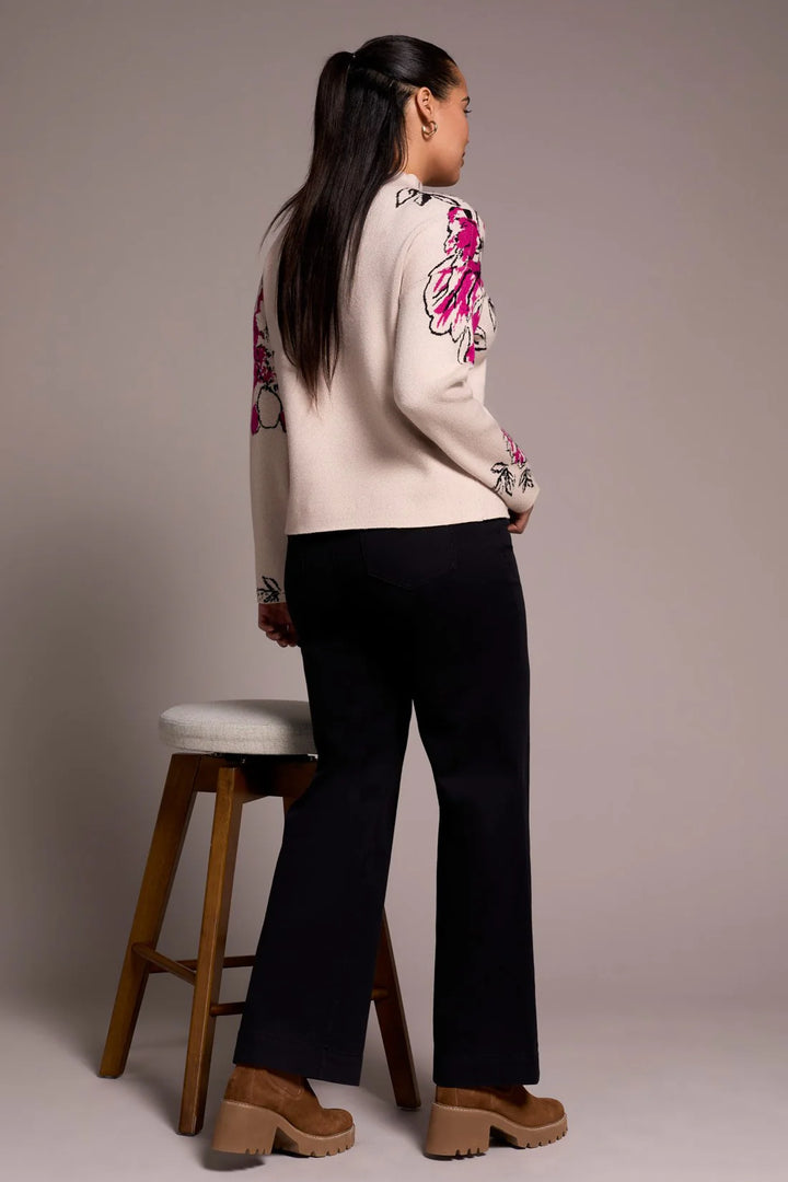 Pink Flambe Floral Sweater, Final Sale