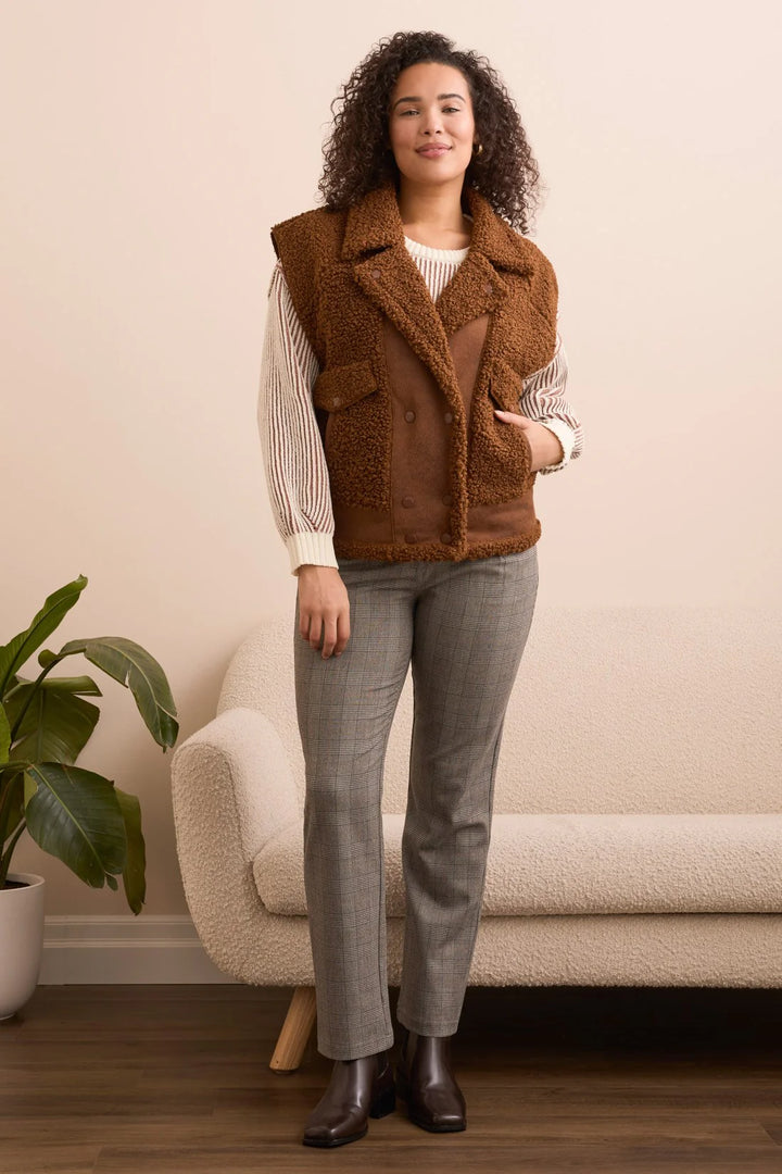 Toffee Twist Sherpa Vest, Final Sale