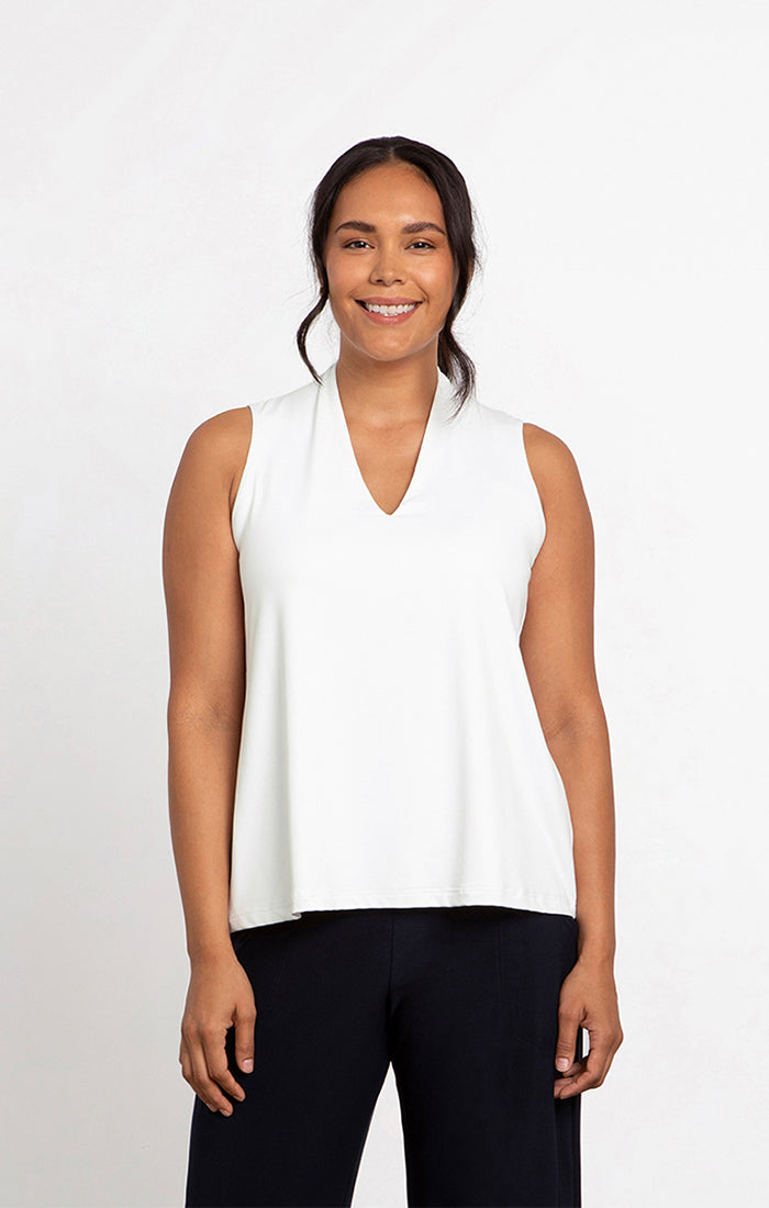 Deep V Trapeze Tank, White