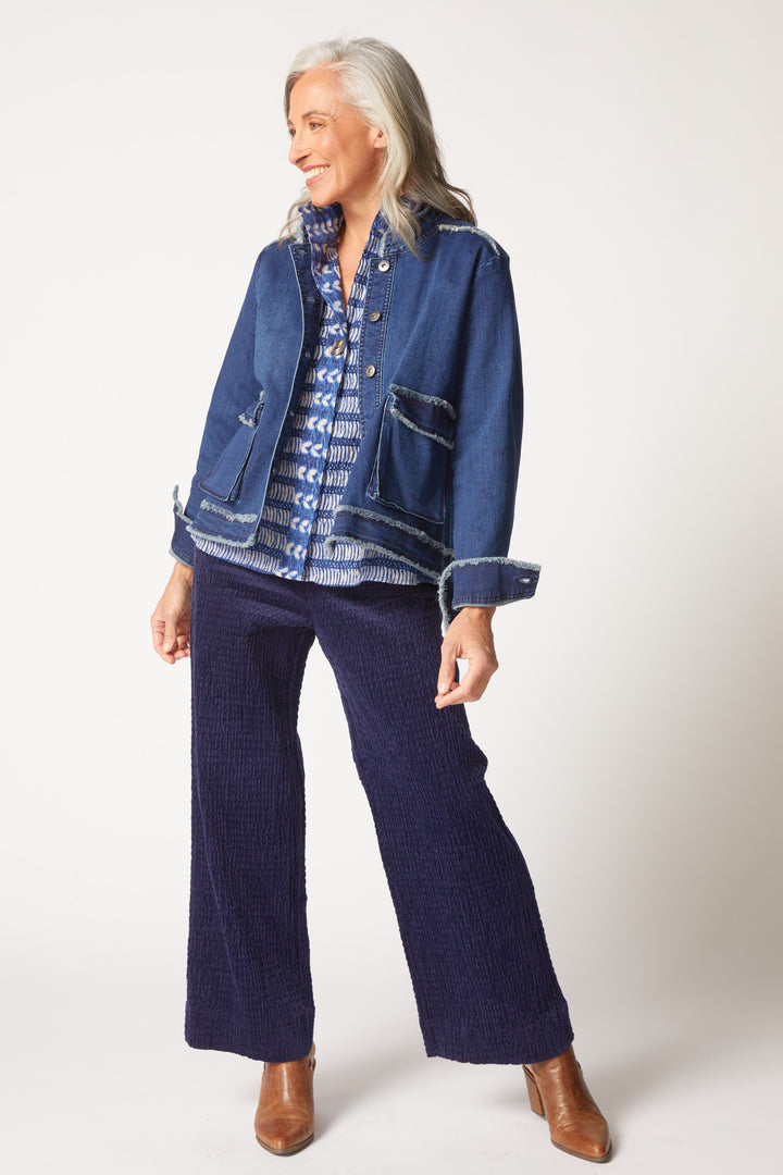 Chambray Charm Cargo Denim Jacket