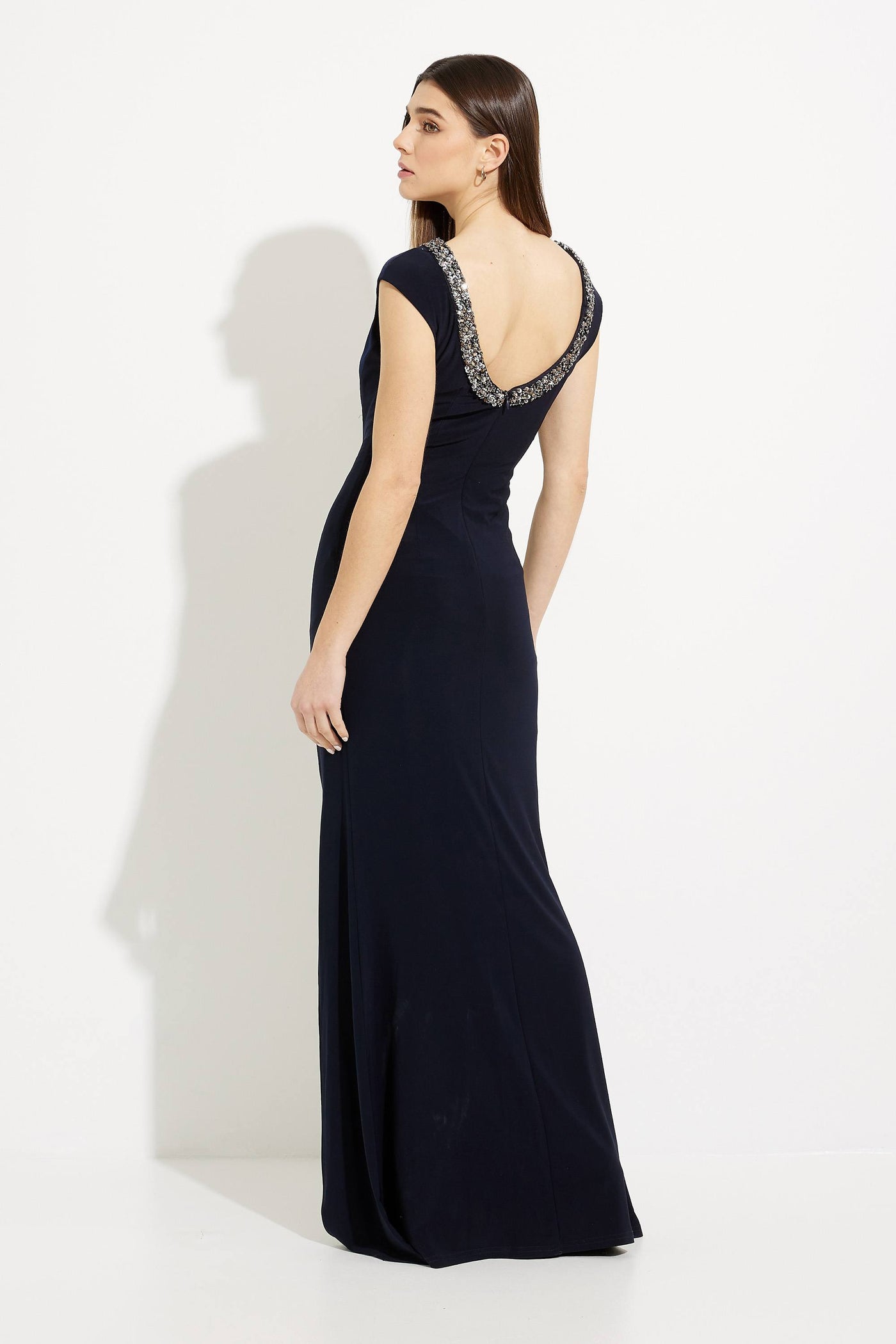 Sienna Beaded Gown, Midnight Blue
