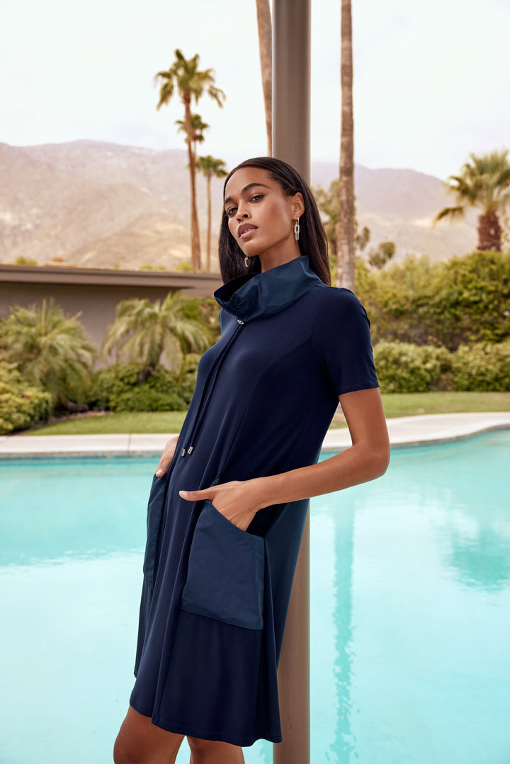 Double Take Pocket Dress, Midnight Blue