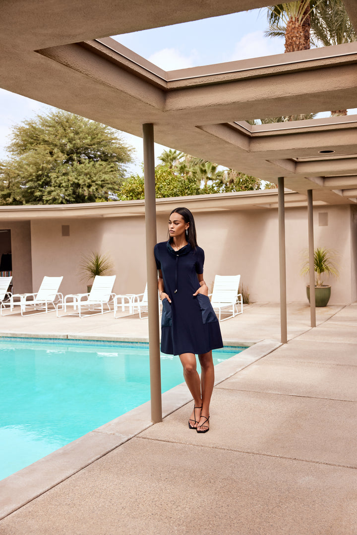 Double Take Pocket Dress, Midnight Blue