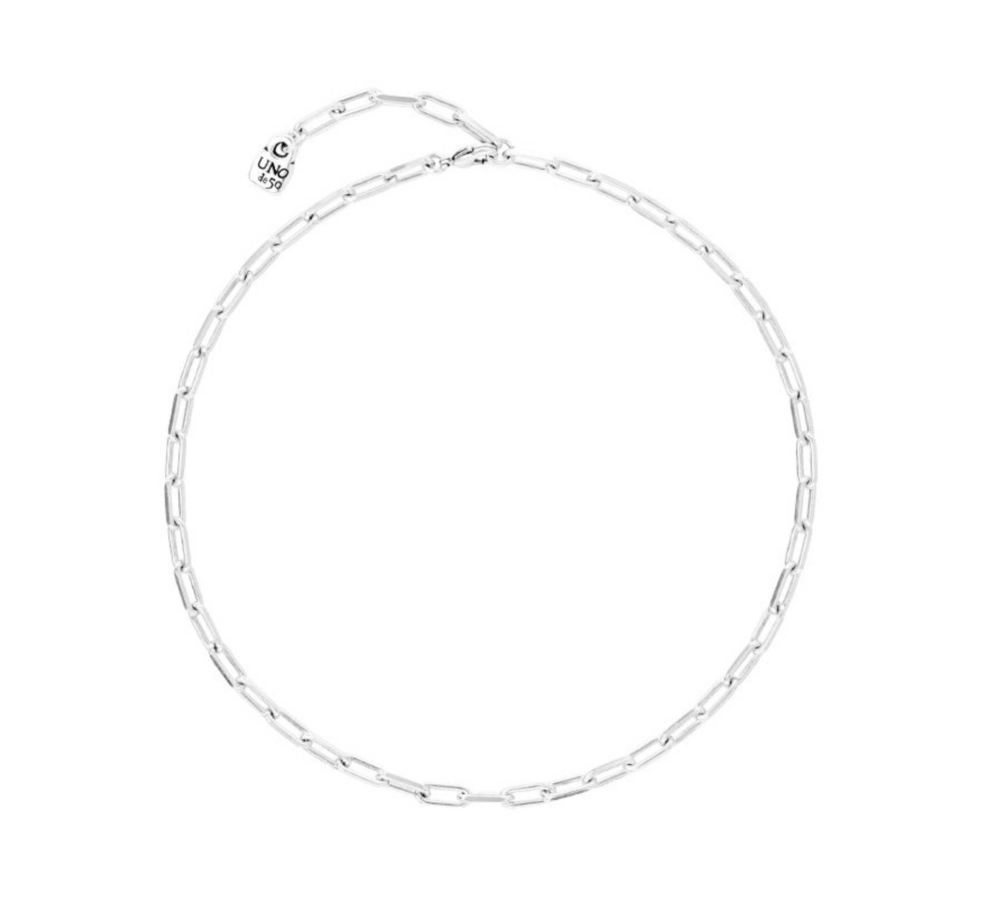 Short Paperchain Silver Necklace