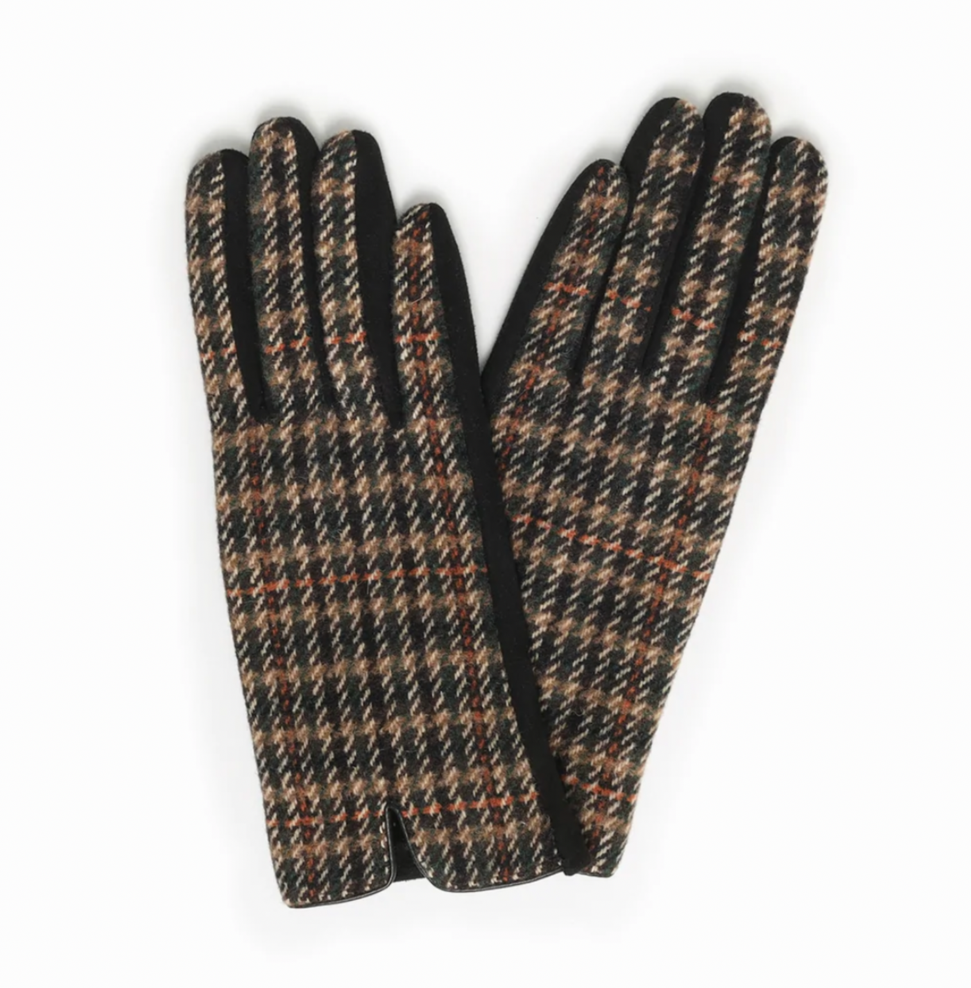 Tweed Brown Plaid Gloves