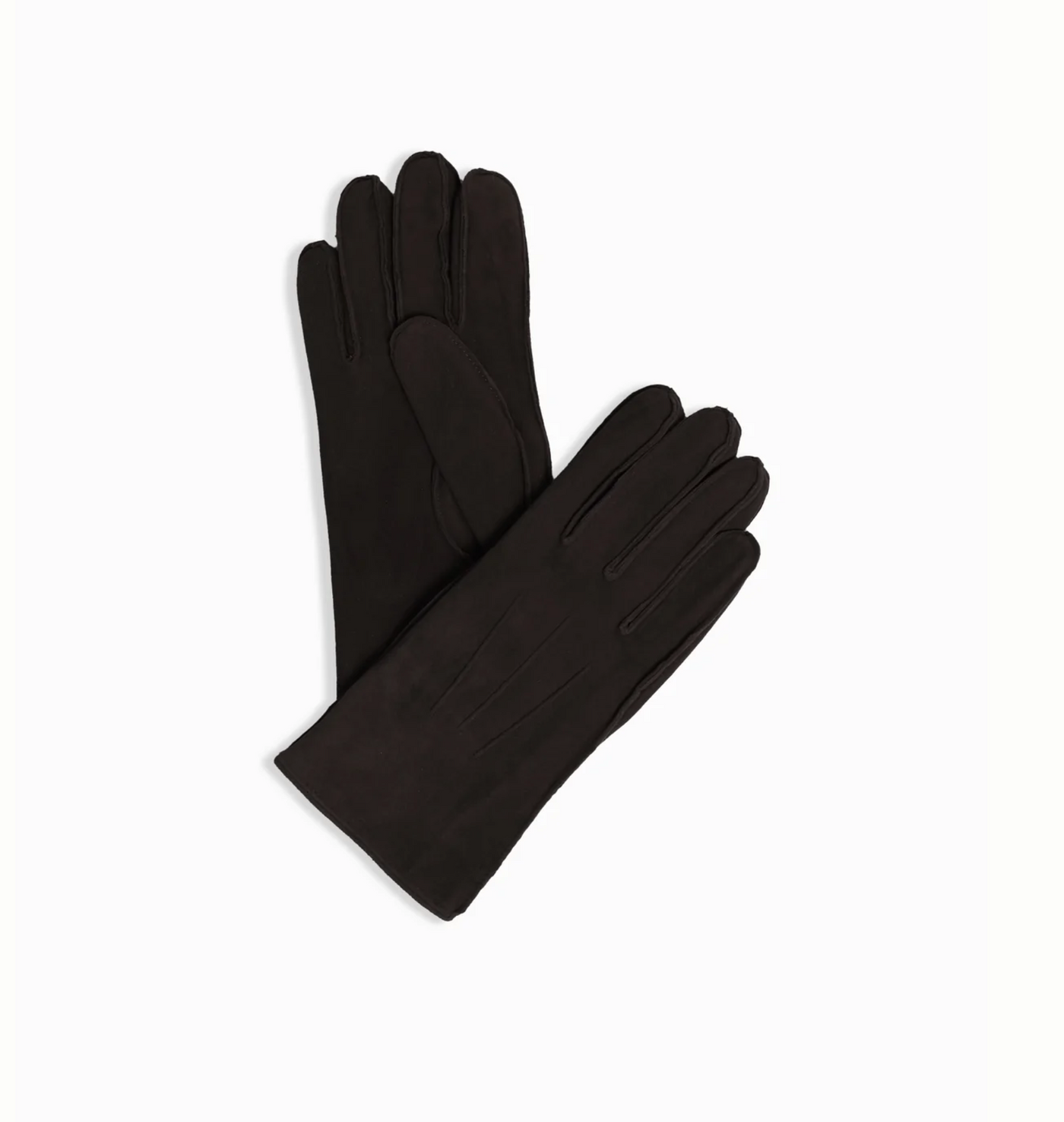 Classic Shearling Suede Gloves, Black