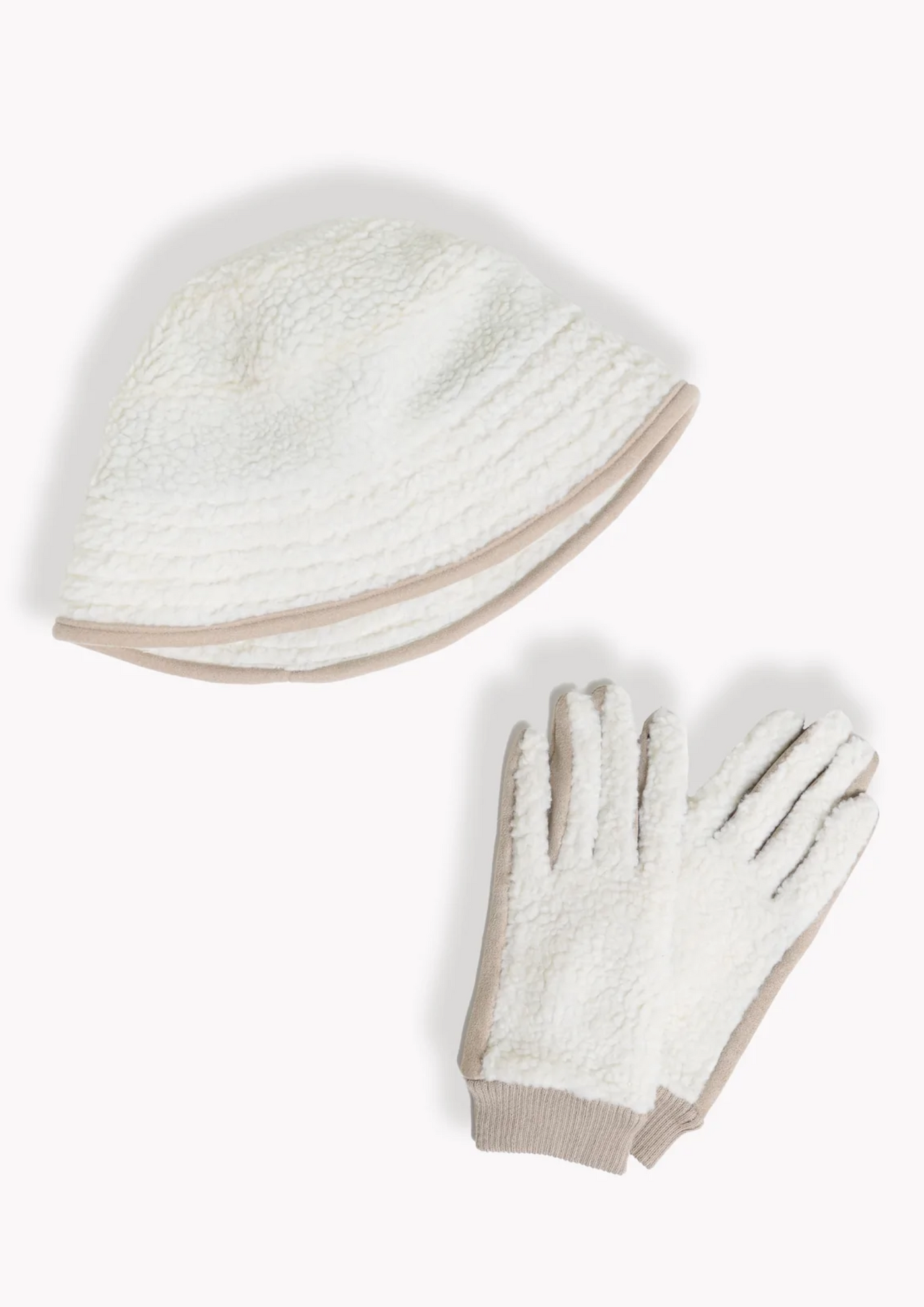 Cozy Shearling Gloves, Ivory