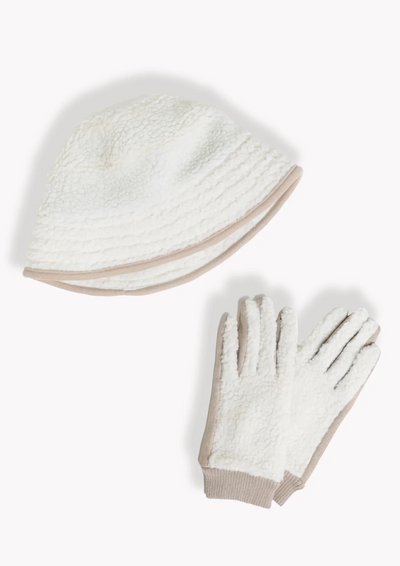 Cozy Shearling Gloves, Ivory