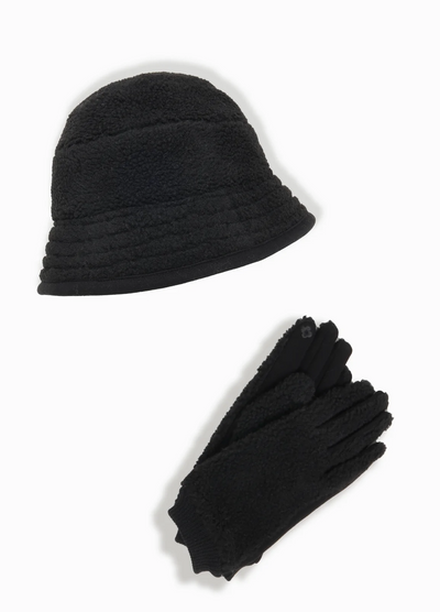 Cozy Shearling Gloves, Black