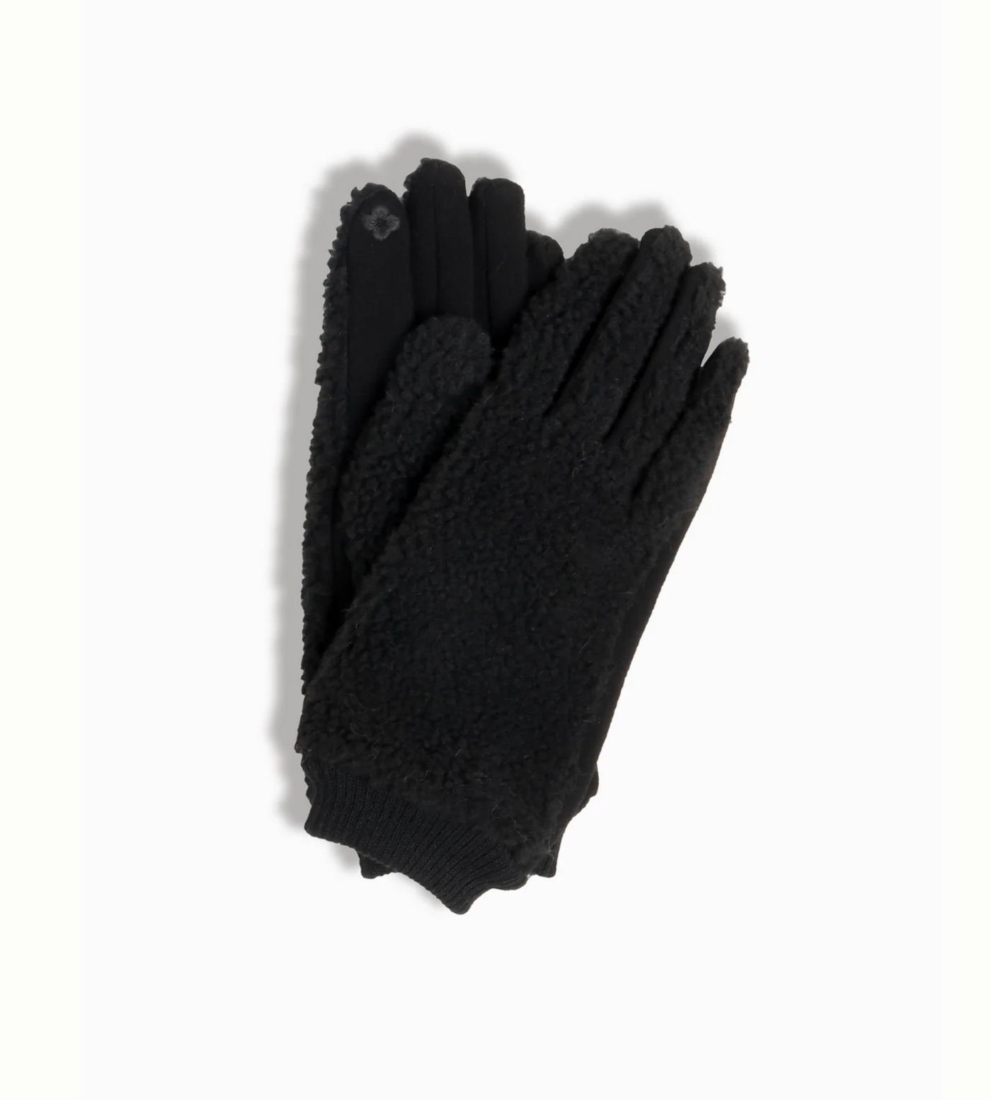 Cozy Shearling Gloves, Black