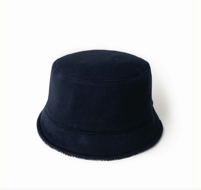 Posh Plaid Bucket Hat, Navy