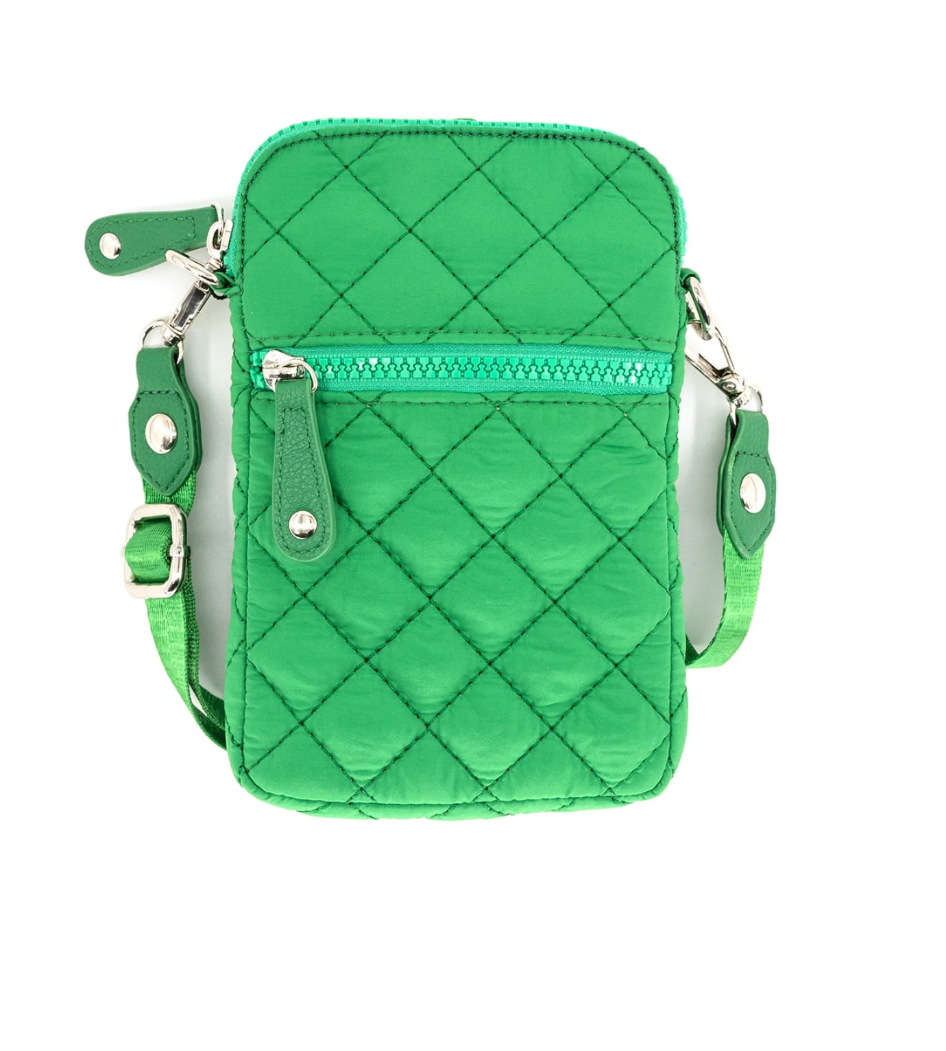 Emmy Quilted Cellphone Holder, Green
