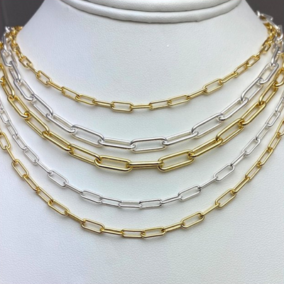 Oval Gold 3.5mm 24" Chain