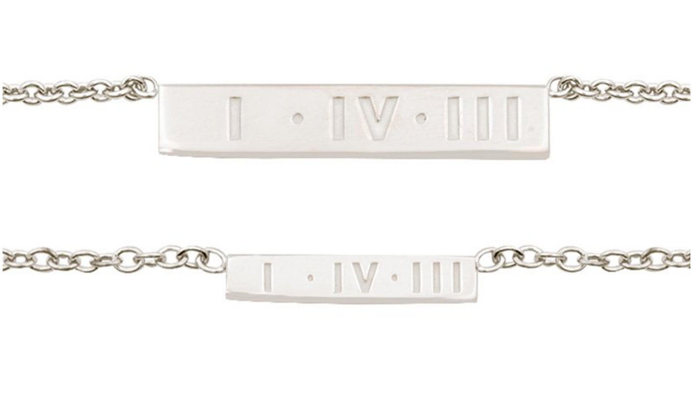 1-4-3 I love You Necklace, Silver