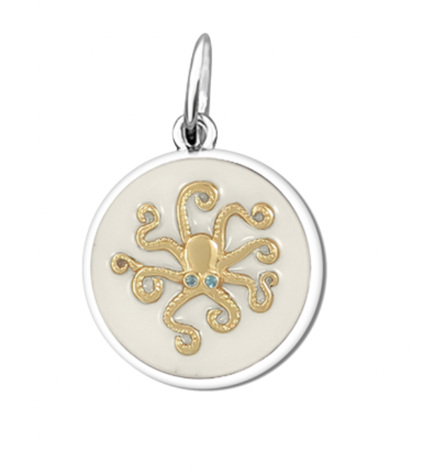 Octopus Gold Pendant, Small, 19mm