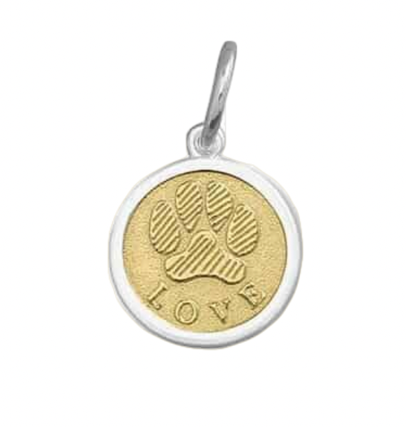 Paw Print Pendant, Gold, Mini, 15mm