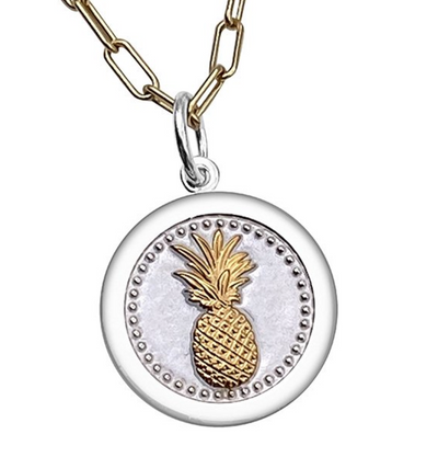 Pineapple Gold Mini Pendant, Alpine White