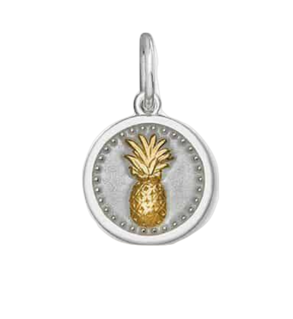 Pineapple Gold Mini Pendant, Alpine White