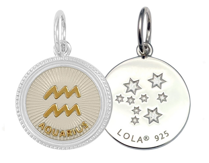 Zodiac Small Pendants, Gold Ivory, 19mm