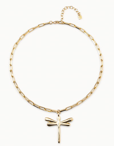 Freedom Dragonfly Necklace, Gold