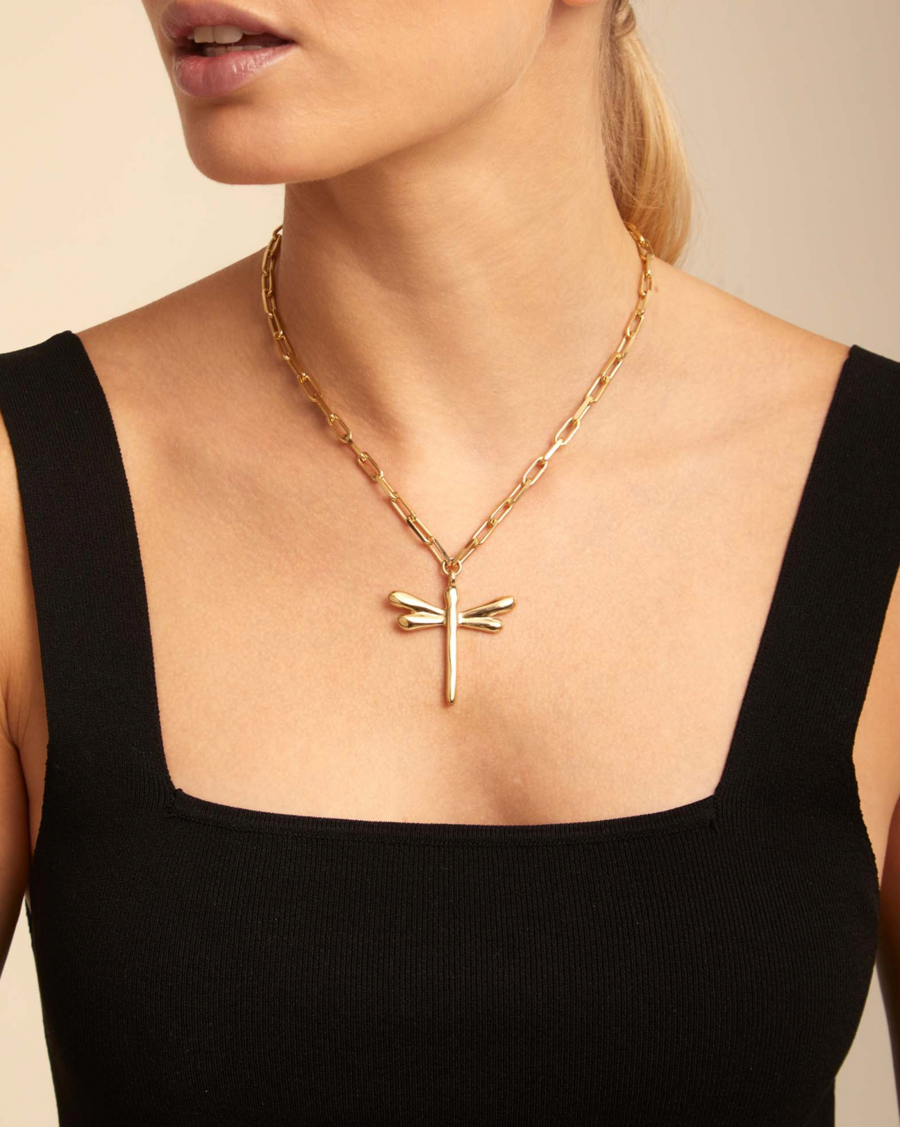 Freedom Dragonfly Necklace, Gold