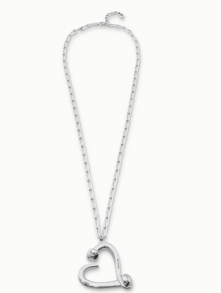 Matching Heart Necklace, Silver