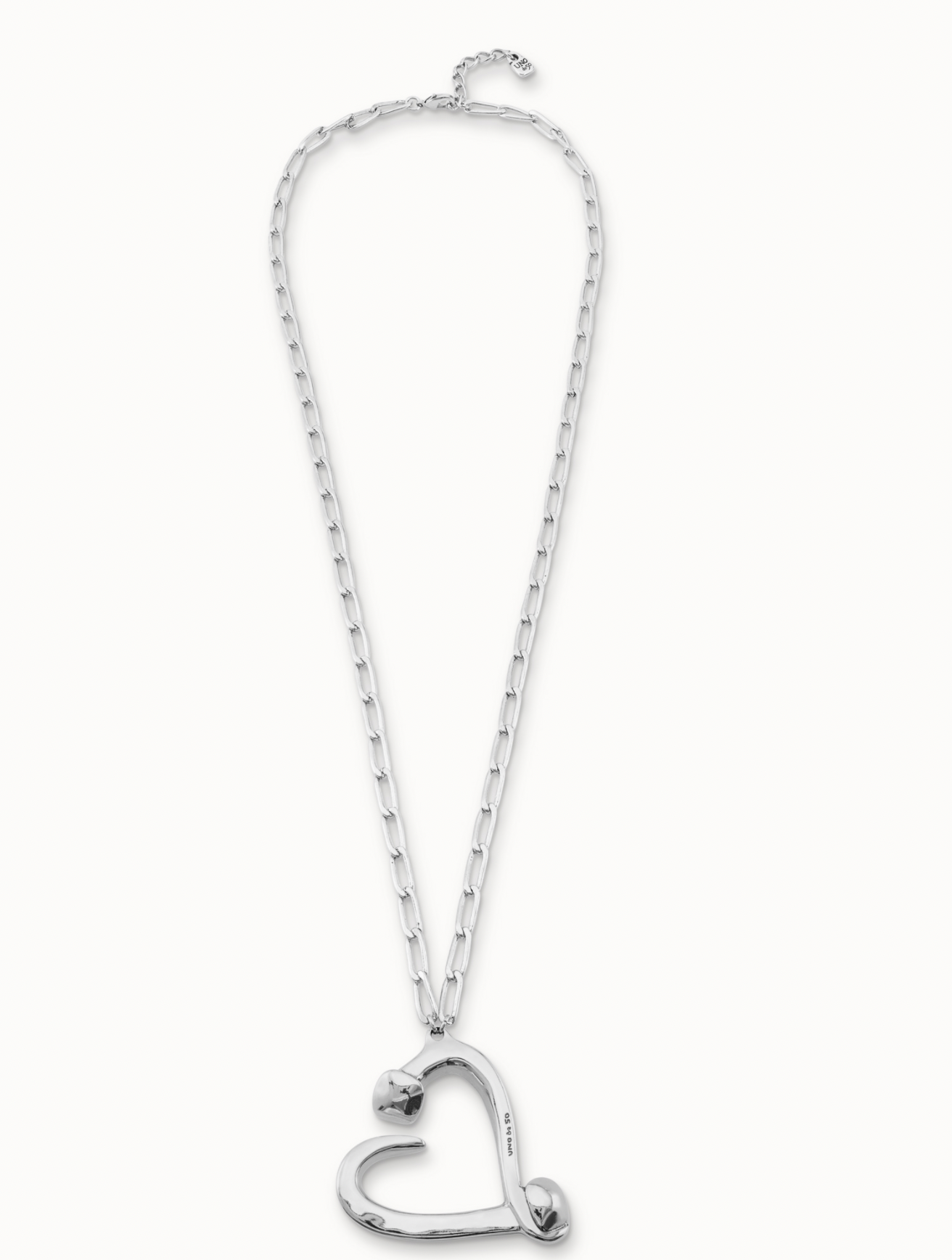 Matching Heart Necklace, Silver