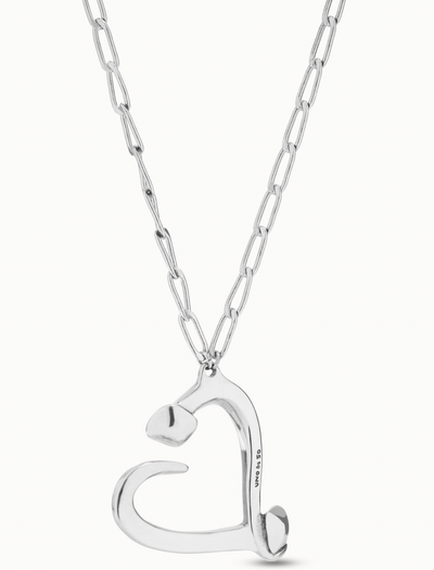 Matching Heart Necklace, Silver