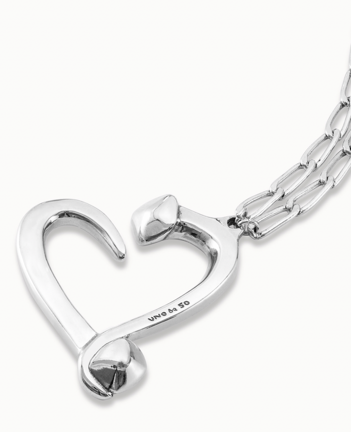 Matching Heart Necklace, Silver