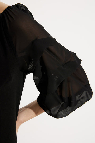 Stella Bubble Sleeve Dress, Black